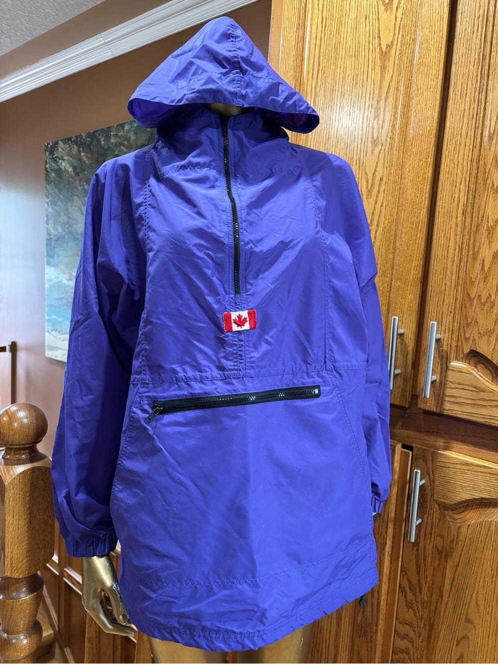 Vintage Nylon Purple Hooded Anorak Lakewood’s Bay - Picture 1 of 8